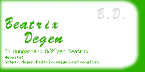 beatrix degen business card